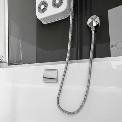 Home Deluxe Duschkabine mit Badewanne ALLIN 2IN1 - 170 x 90 Schwarz Links