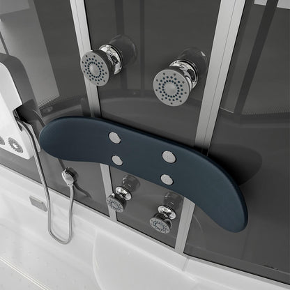 Home Deluxe Duschkabine mit Badewanne ALLIN 2IN1 - 170 x 90 Schwarz Links