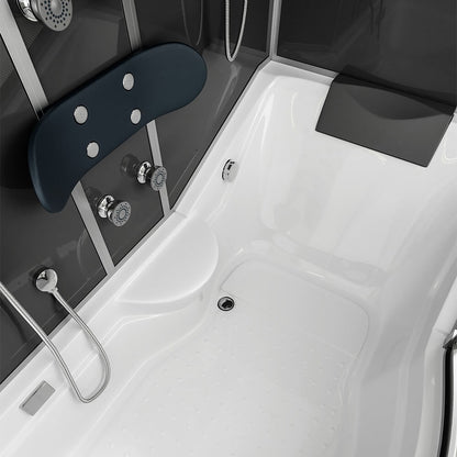 Home Deluxe Duschkabine mit Badewanne ALLIN 2IN1 - 170 x 90 Schwarz Links