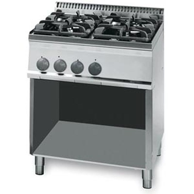 KBS Gastrotechnik Gas-Herd 19,5kW 4 Brenner offener Unterbau