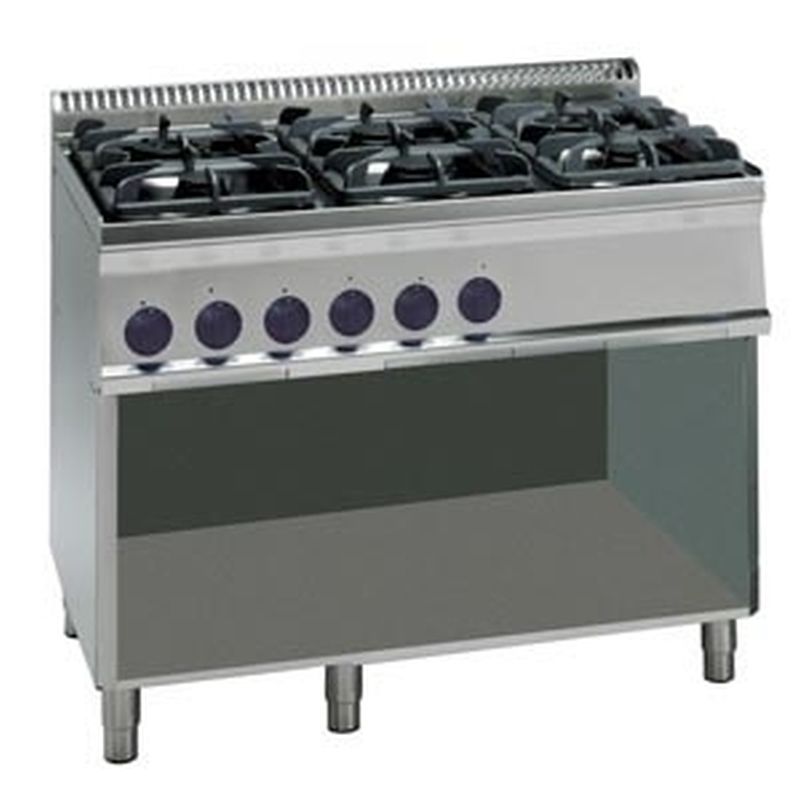 KBS Gastrotechnik Gas-Herd 30kW 6 Brenner offener Unterbau
