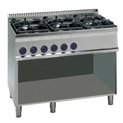 KBS Gastrotechnik Gas-Herd 30kW 6 Brenner offener Unterbau