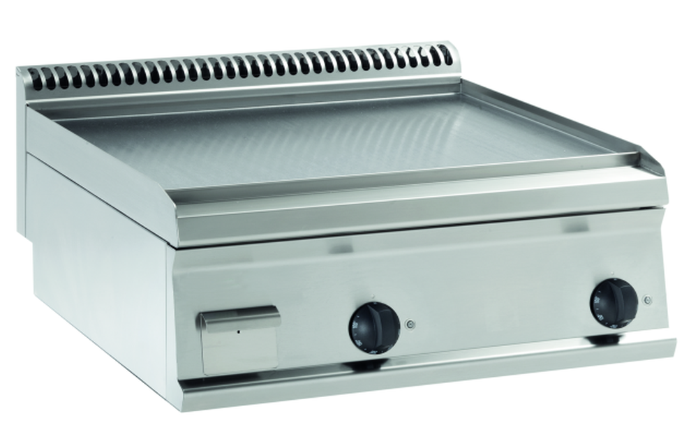 KBS Gastrotechnik Gas-Grillplatte glatt hartverchromt mit 2 Heizzonen Tischgerät