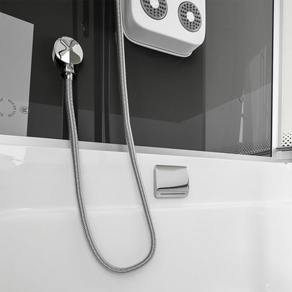 Home Deluxe Duschkabine mit Badewanne ALLIN 2IN1 - 170 x 90 Schwarz Rechts