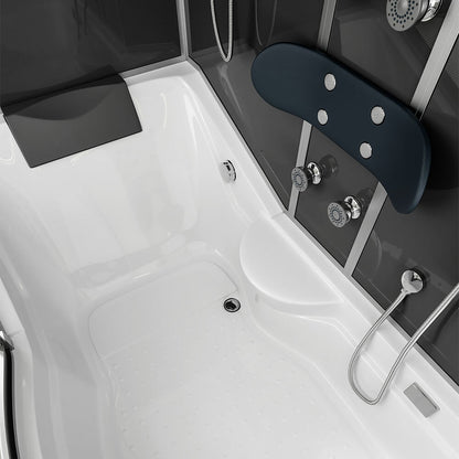 Home Deluxe Duschkabine mit Badewanne ALLIN 2IN1 - 170 x 90 Schwarz Rechts
