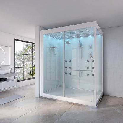 Home Deluxe Dampfdusche mit Wasserfall und LED-Beleuchtung DESIGN XL - 180 x 130 cm