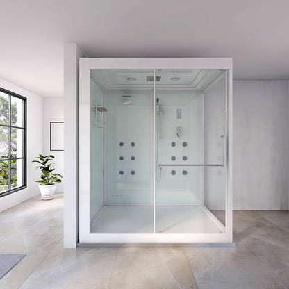 Home Deluxe Dampfdusche mit Wasserfall und LED-Beleuchtung DESIGN XL - 180 x 130 cm