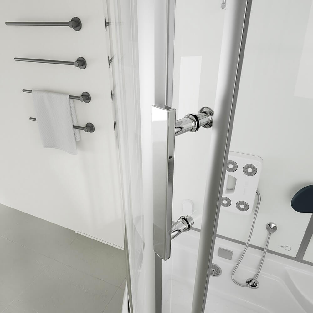 Home Deluxe Dampfdusche mit Whirlpool ALLIN 4IN1 - 170 x 90 Weiß Links