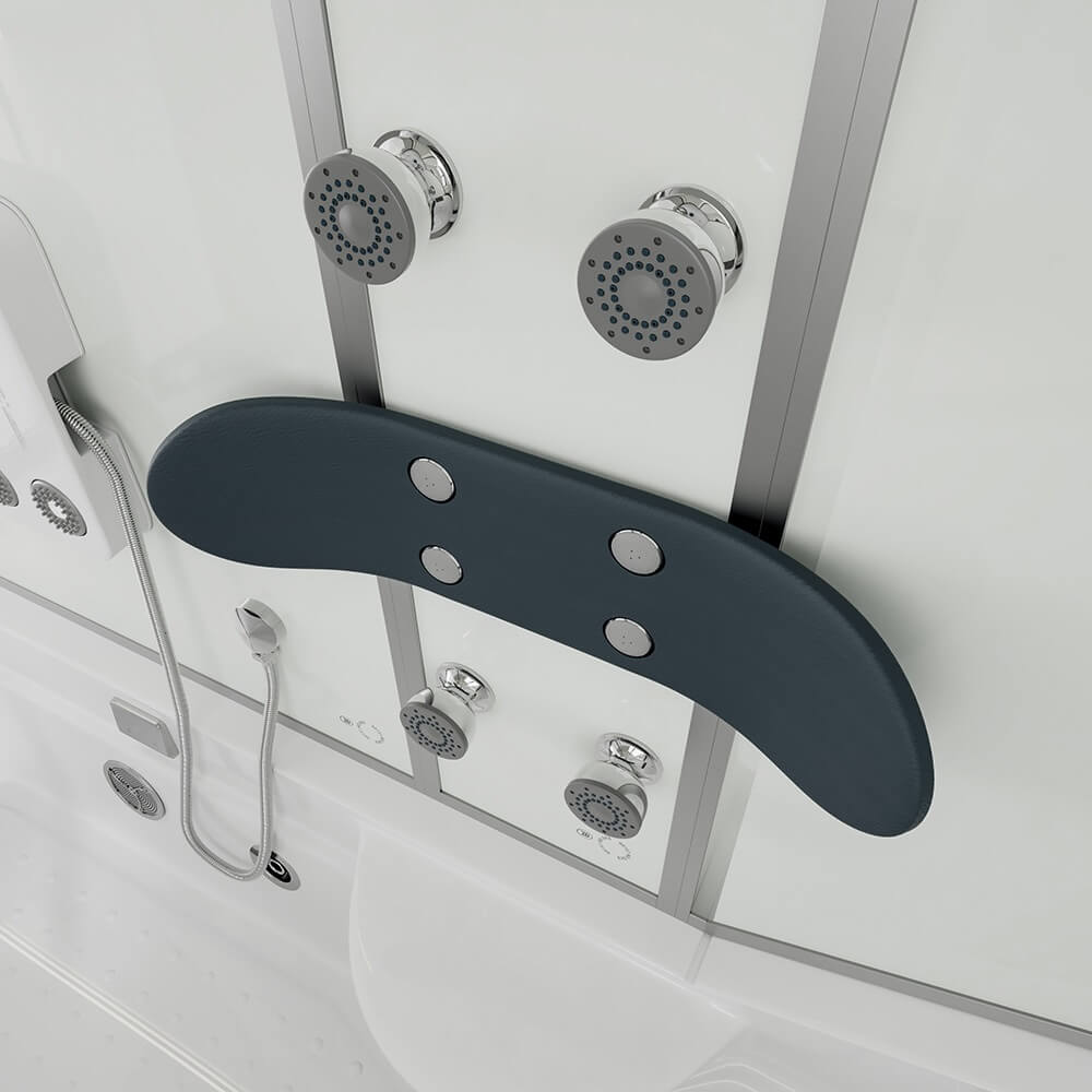 Home Deluxe Dampfdusche mit Whirlpool ALLIN 4IN1 - 170 x 90 Weiß Links