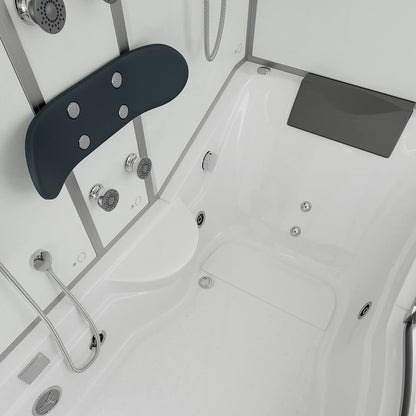 Home Deluxe Dampfdusche mit Whirlpool ALLIN 4IN1 - 170 x 90 Weiß Links