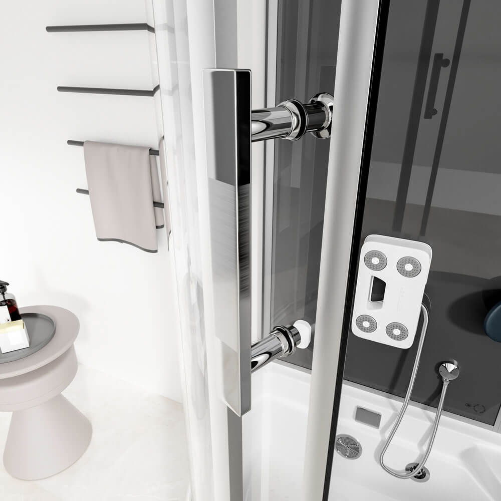 Home Deluxe Dampfdusche mit Whirlpool ALLIN 4IN1 - 170 x 90 Schwarz Links