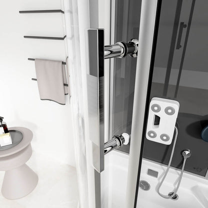 Home Deluxe Dampfdusche mit Whirlpool ALLIN 4IN1 - 170 x 90 Schwarz Links