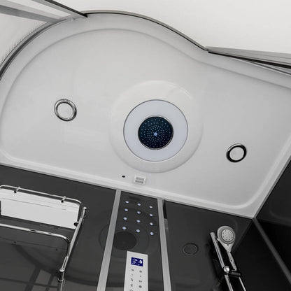 Home Deluxe Dampfdusche mit Whirlpool ALLIN 4IN1 - 170 x 90 Schwarz Links