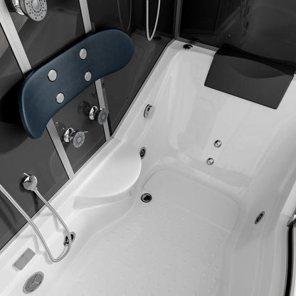 Home Deluxe Dampfdusche mit Whirlpool ALLIN 4IN1 - 170 x 90 Schwarz Links