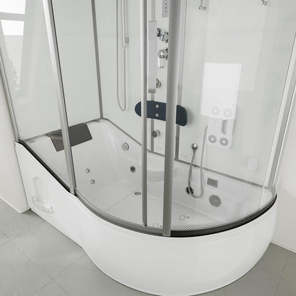 Home Deluxe Dampfdusche mit Whirlpool ALLIN 4IN1 - 170 x 90 Weiß Rechts