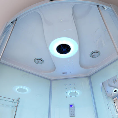 Home Deluxe Dampfdusche mit Whirlpoolfunktion und Dampfsauna EXCLUSIVE - 150 x 150 cm Weiß