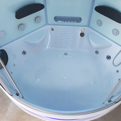 Home Deluxe Dampfdusche mit Whirlpoolfunktion und Dampfsauna EXCLUSIVE - 150 x 150 cm Weiß