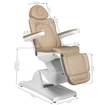 ActiveShop Elektrischer Kosmetikstuhl Azzurro 870 3 Motoren Cappuccino