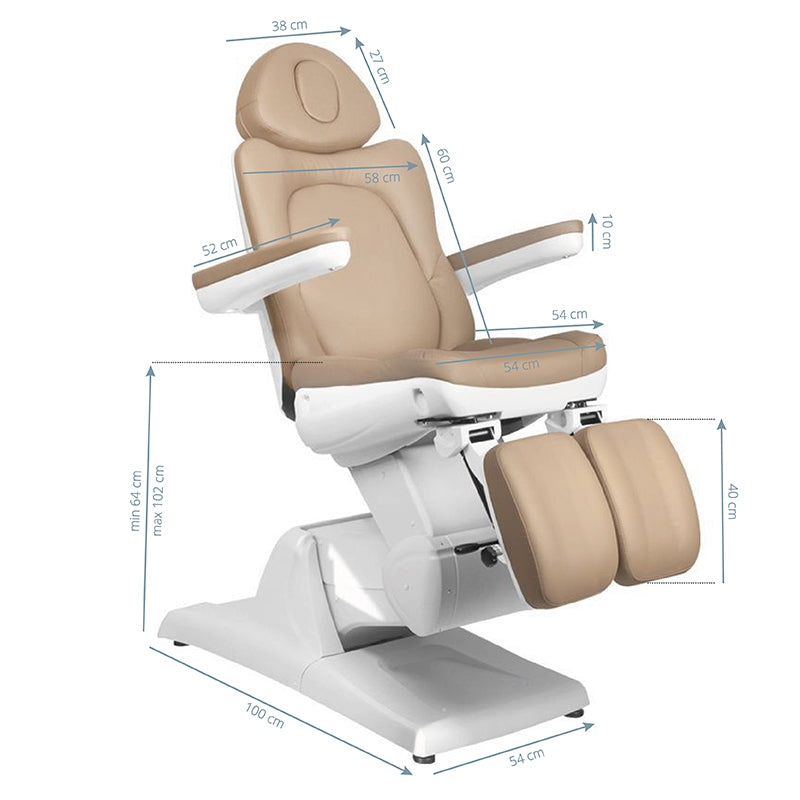 ActiveShop Elektrischer Kosmetikstuhl Azzurro 870S Pedi 3 Motoren Cappuccino