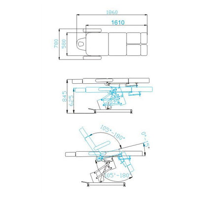 ActiveShop Elektrischer Kosmetikstuhl Azzurro 706 Pedi 1 Motor weiß