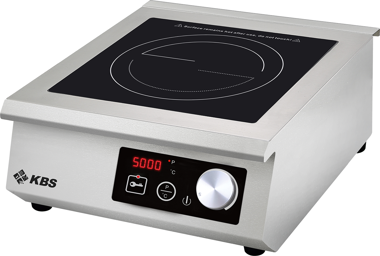 KBS Gastrotechnik Profi-Induktions-Kochfläche 5 KW mit Drehregler SCHOTT CERAN® Feld