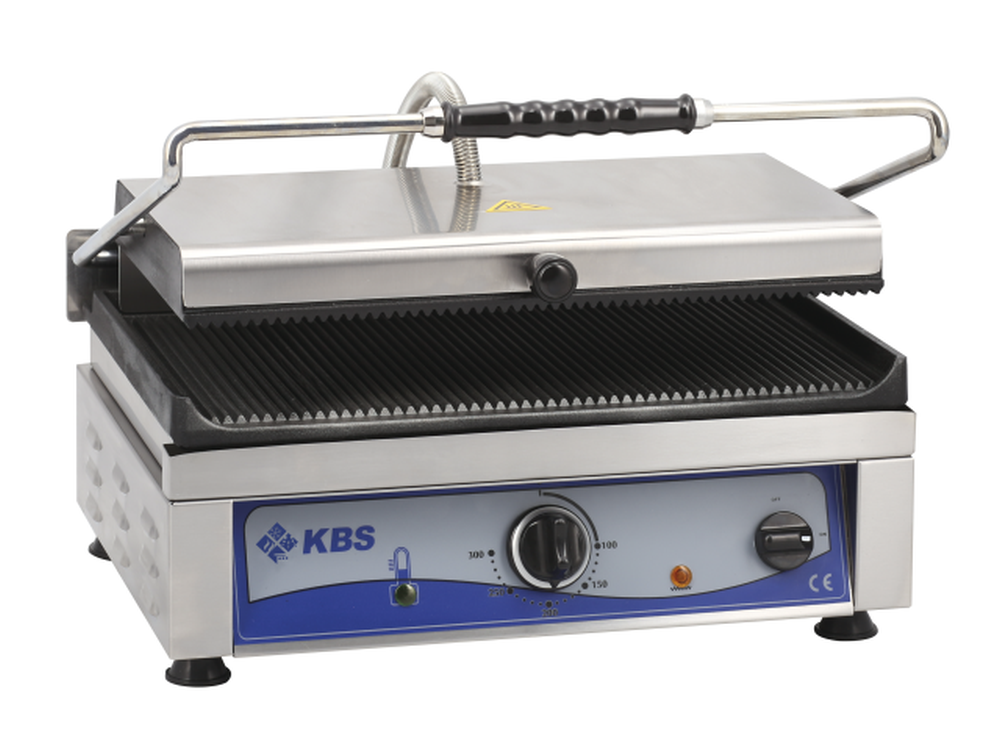 KBS Gastrotechnik Kontaktgrill Grillfläche 45x27 cm oben & unten gerillt 1 Heizzone
