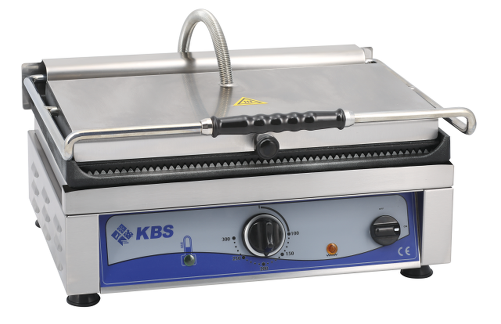 KBS Gastrotechnik Kontaktgrill Grillfläche 45x27 cm oben & unten gerillt 1 Heizzone