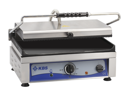 KBS Gastrotechnik Kontaktgrill Grillfläche 45x27 cm oben gerillt & unten glatt 1 Heizzone
