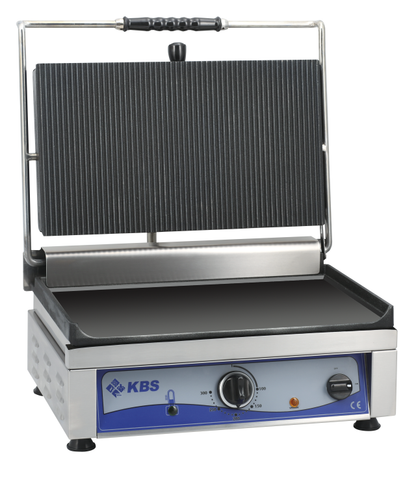 KBS Gastrotechnik Kontaktgrill Grillfläche 36x27cm oben gerillt & unten glatt 1 Heizzone