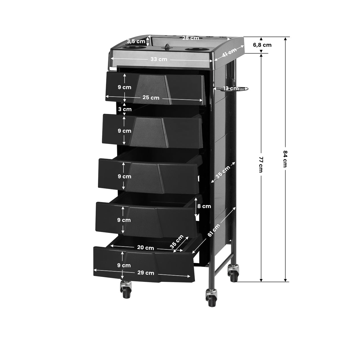 ActiveShop Gabbiano Friseurhilfe 008 schwarz