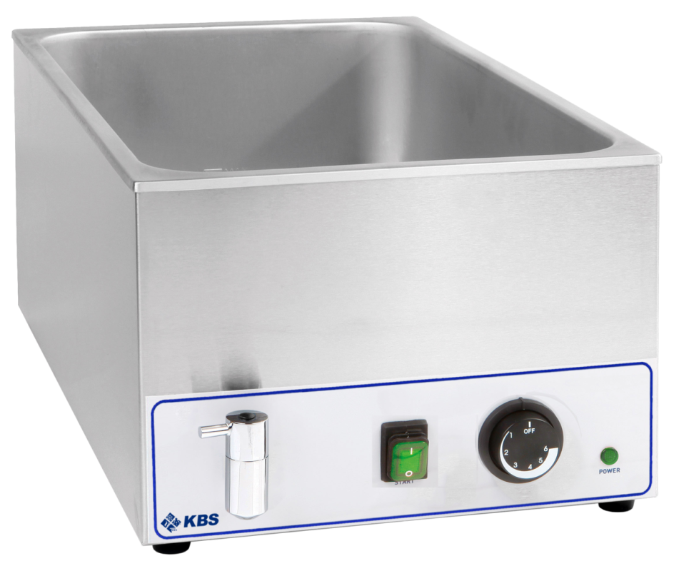 KBS Gastrotechnik Bainmarie mit Ablasshahn für 1x 1/1 GN, h=150 mm