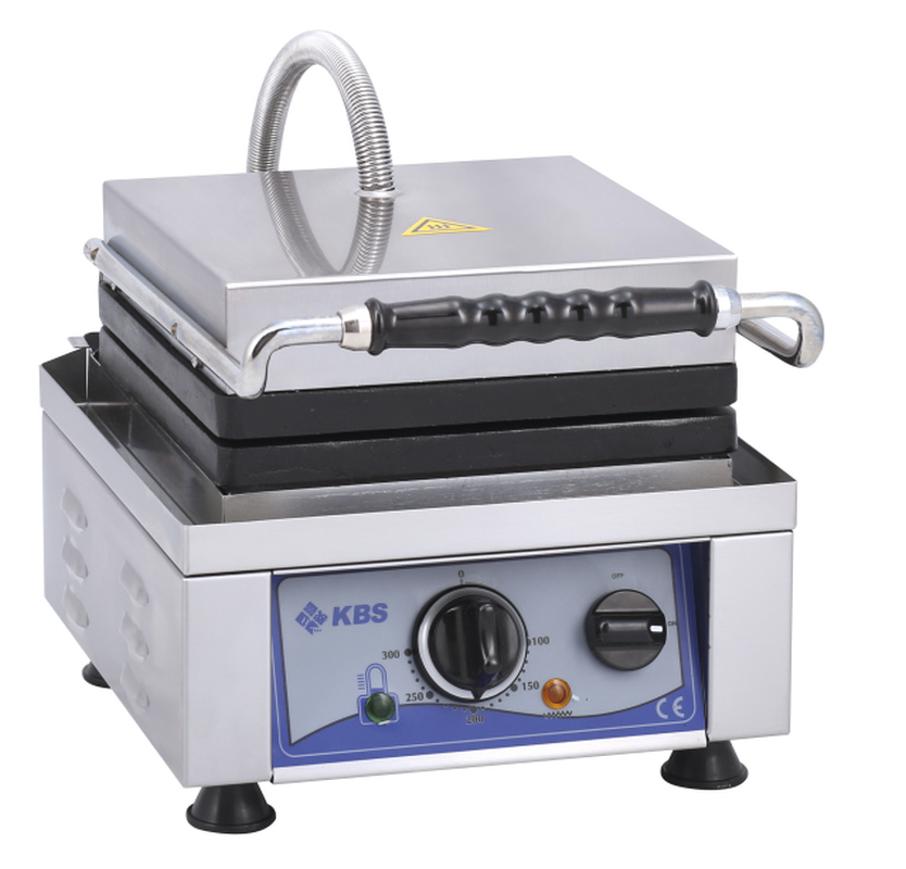 KBS Gastrotechnik Waffeleisen mit fester Backplatte für 2x Waffeln 10x17x1,5cm