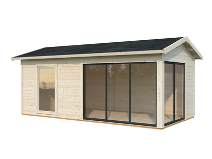 Palmako Amanda 17,1 m2 Slide - Lackiert dunkelgrau RAL7012 + anthrazit RAL7016