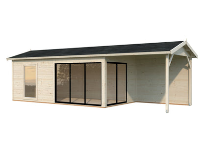 Palmako Amanda 17,1+7,8 m2 Slide - Lackiert weiß RAL9016 + anthrazit RAL7016