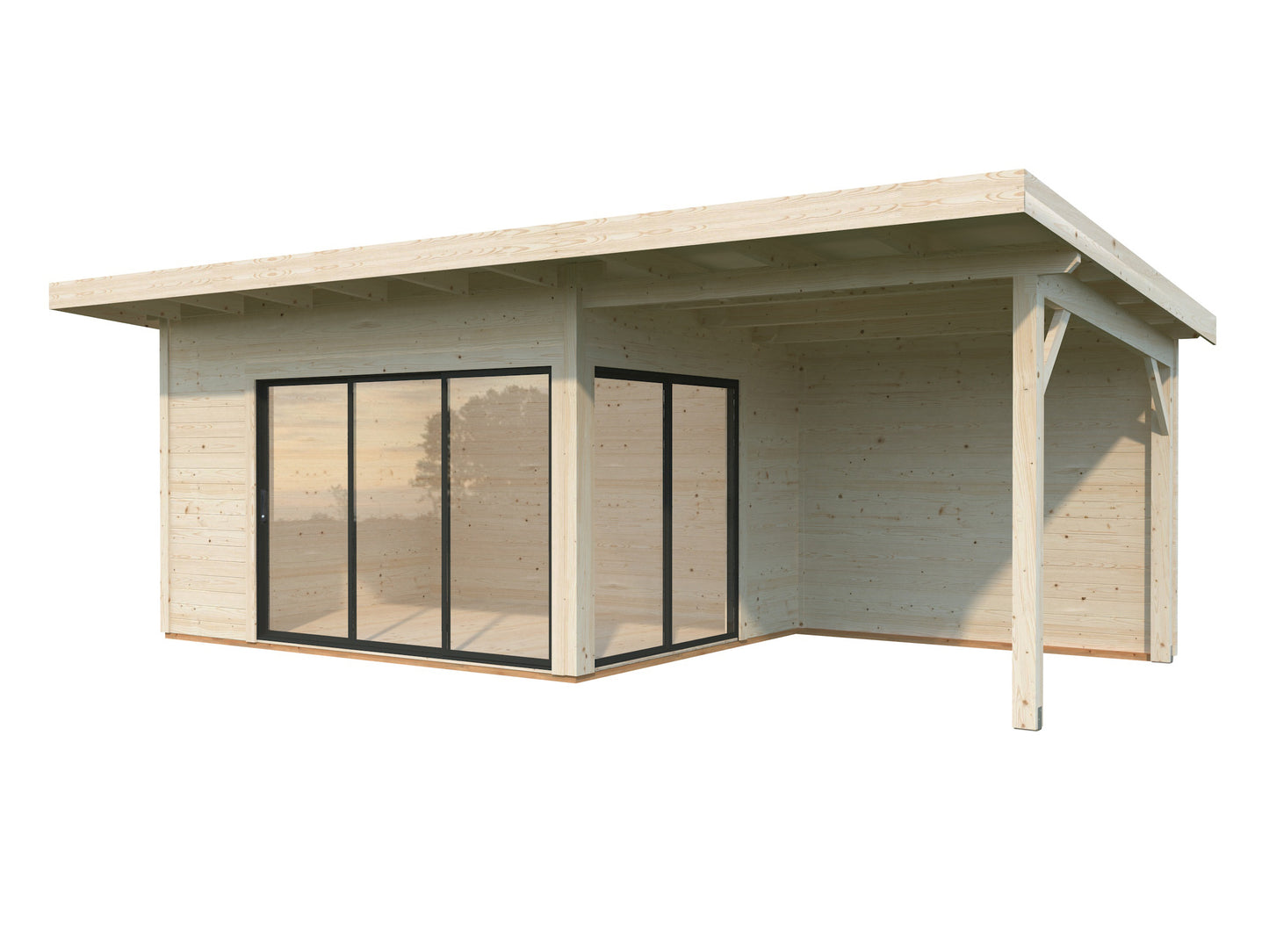 Palmako Andrea 11,2+7,9 m2 Slide - Lackiert weiß RAL9016 + anthrazit RAL7016