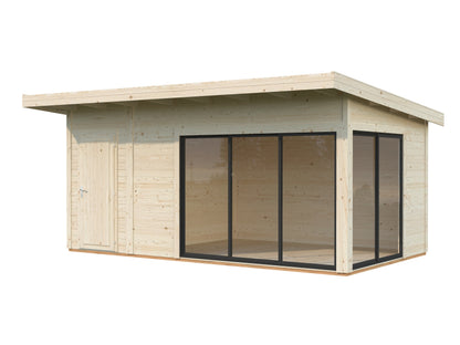Palmako Andrea 15,2 m2 Slide - Lackiert weiß RAL9016 + anthrazit RAL7016