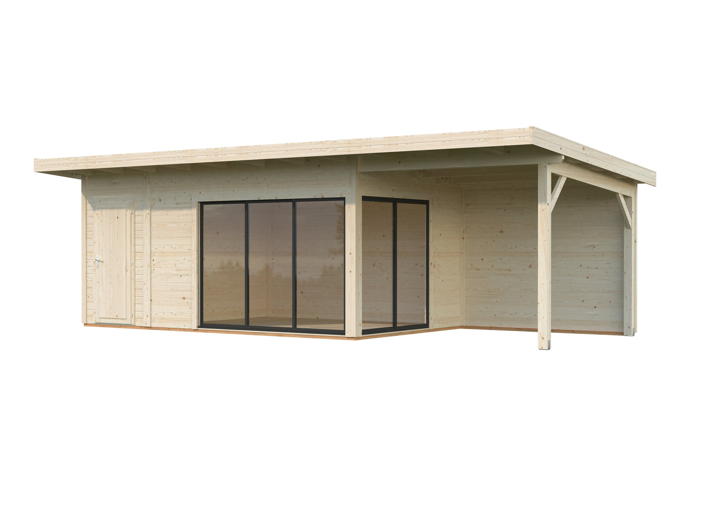 Palmako Andrea 15,2+7,9 m2 Slide Plus - Lackiert dunkelgrau RAL7012 + anthrazit RAL7016