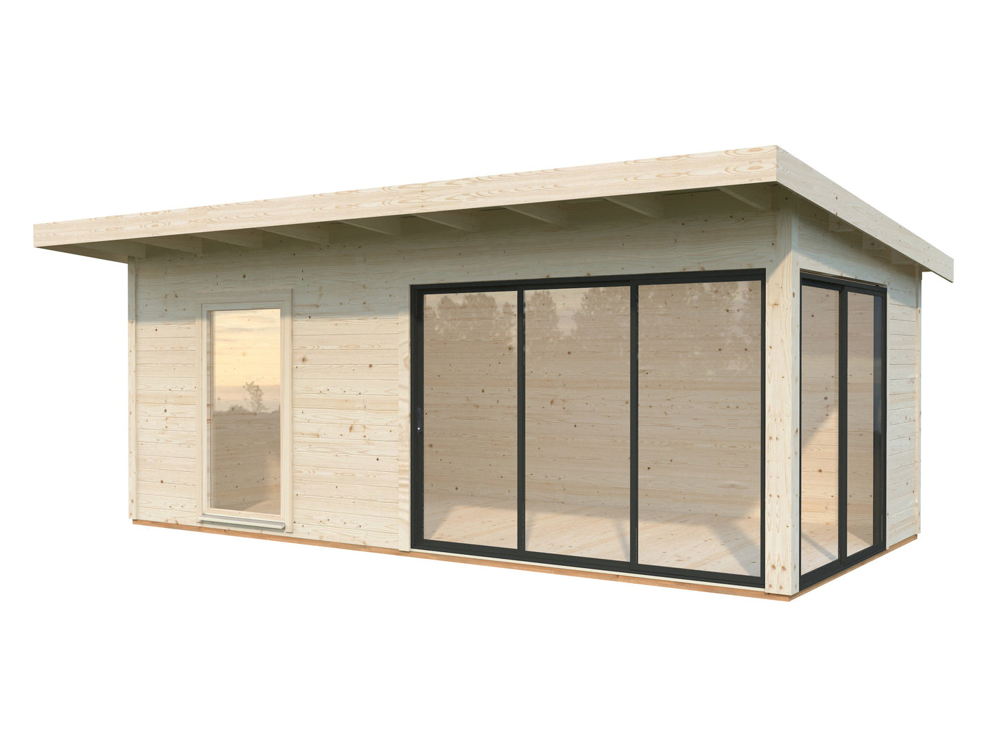 Palmako Andrea 17,1 m2 Slide - Lackiert hellgrau RAL7042 + anthrazit RAL7016