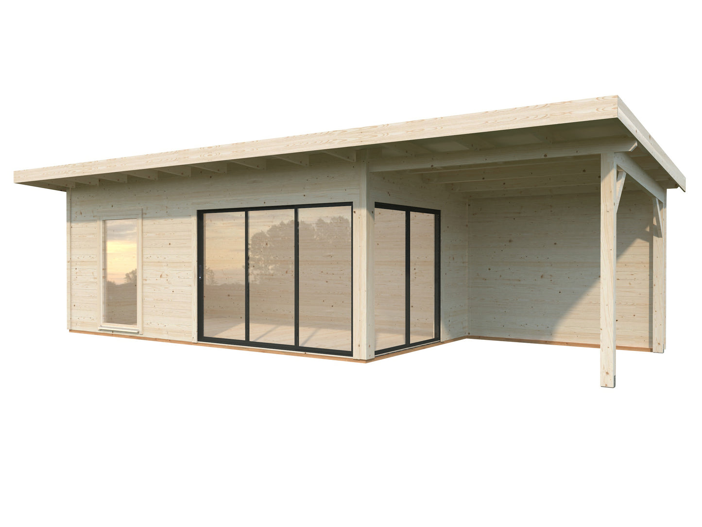 Palmako Andrea 17,1+7,9 m2 Slide Plus - Lackiert dunkelgrau RAL7012 + anthrazit RAL7016