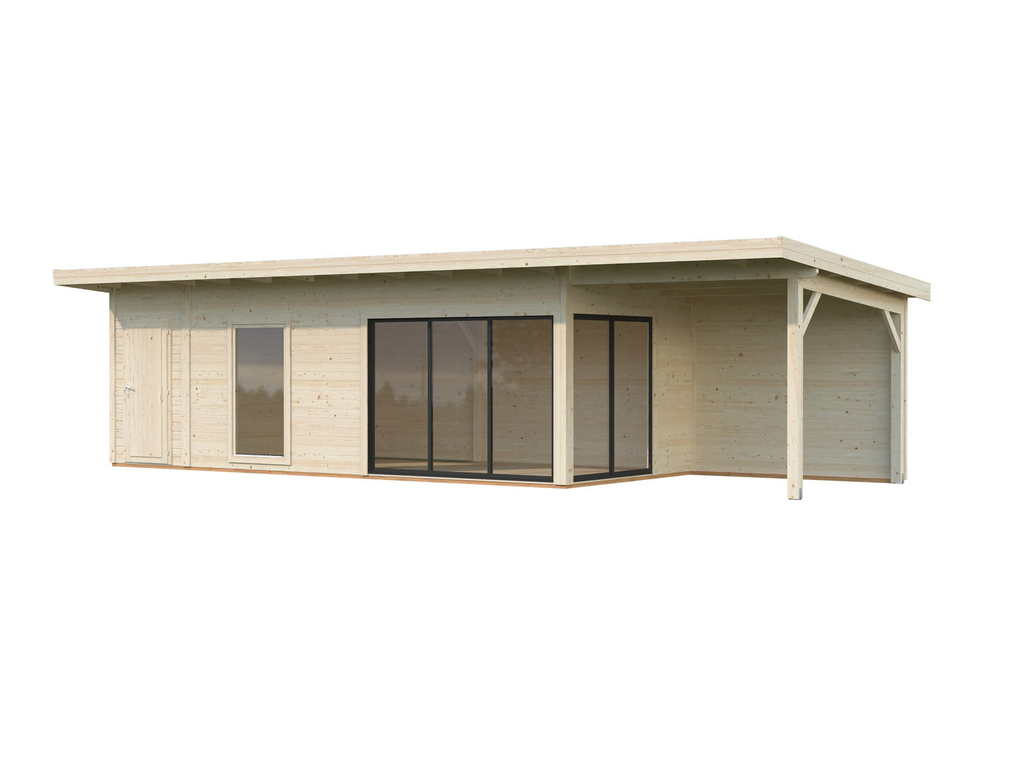 Palmako Andrea 21,1+7,9 m2 Slide Plus - Lackiert hellgrau RAL7042 + anthrazit RAL7016