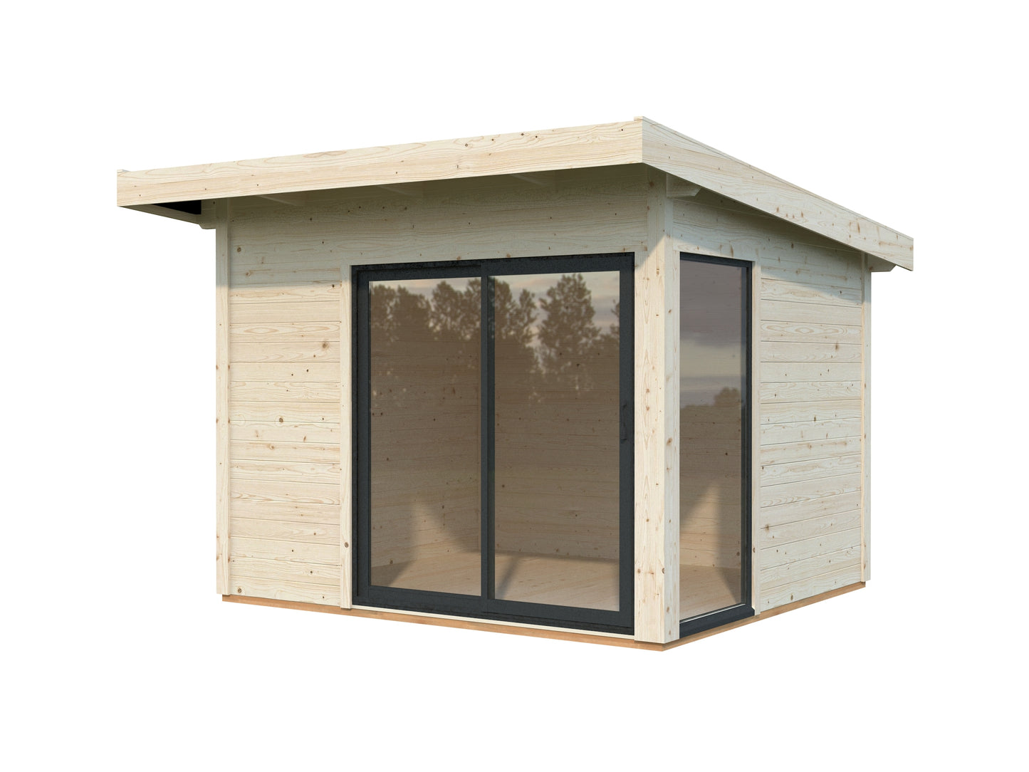 Palmako Andrea 7,5 m2 Slide Plus - Lackiert dunkelgrau RAL7012 + anthrazit RAL7016