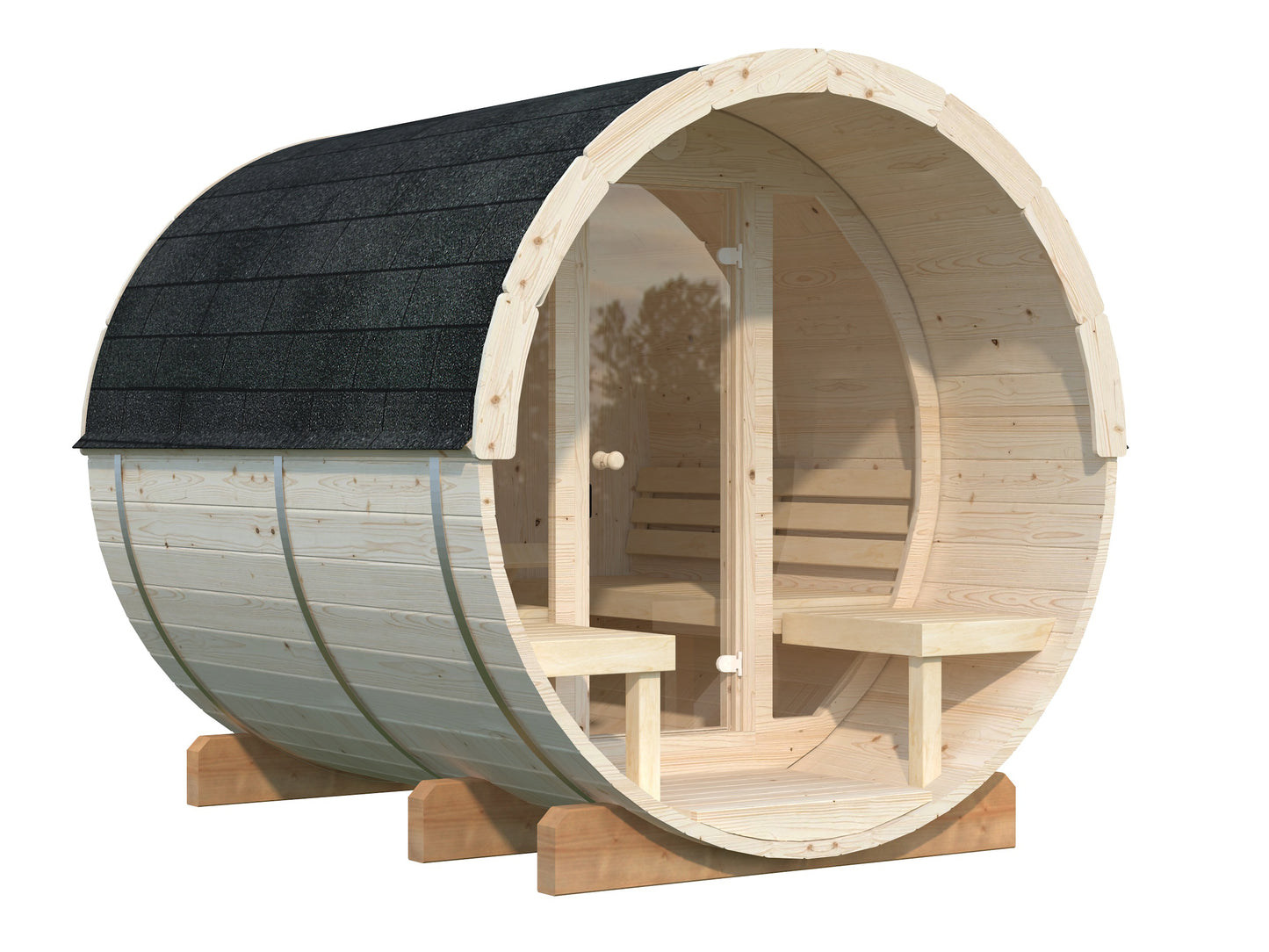 Palmako Anita 1,3+0,7 m2 mit Glasfront - Naturbelassen
