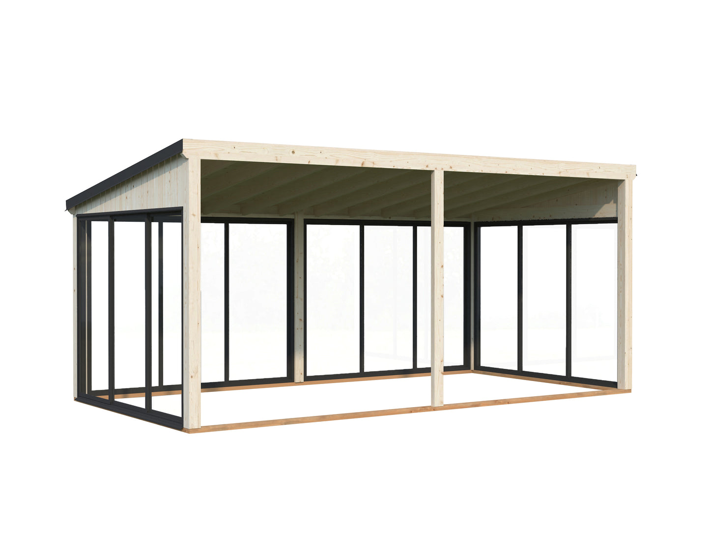 Palmako Lumi 16,2 m2 Slide - Lackiert dunkelgrau RAL7012