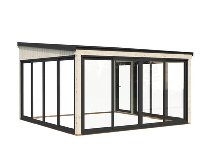 Palmako Lumi 16,6 m2 Slide Plus - Lackiert hellgrau RAL7042