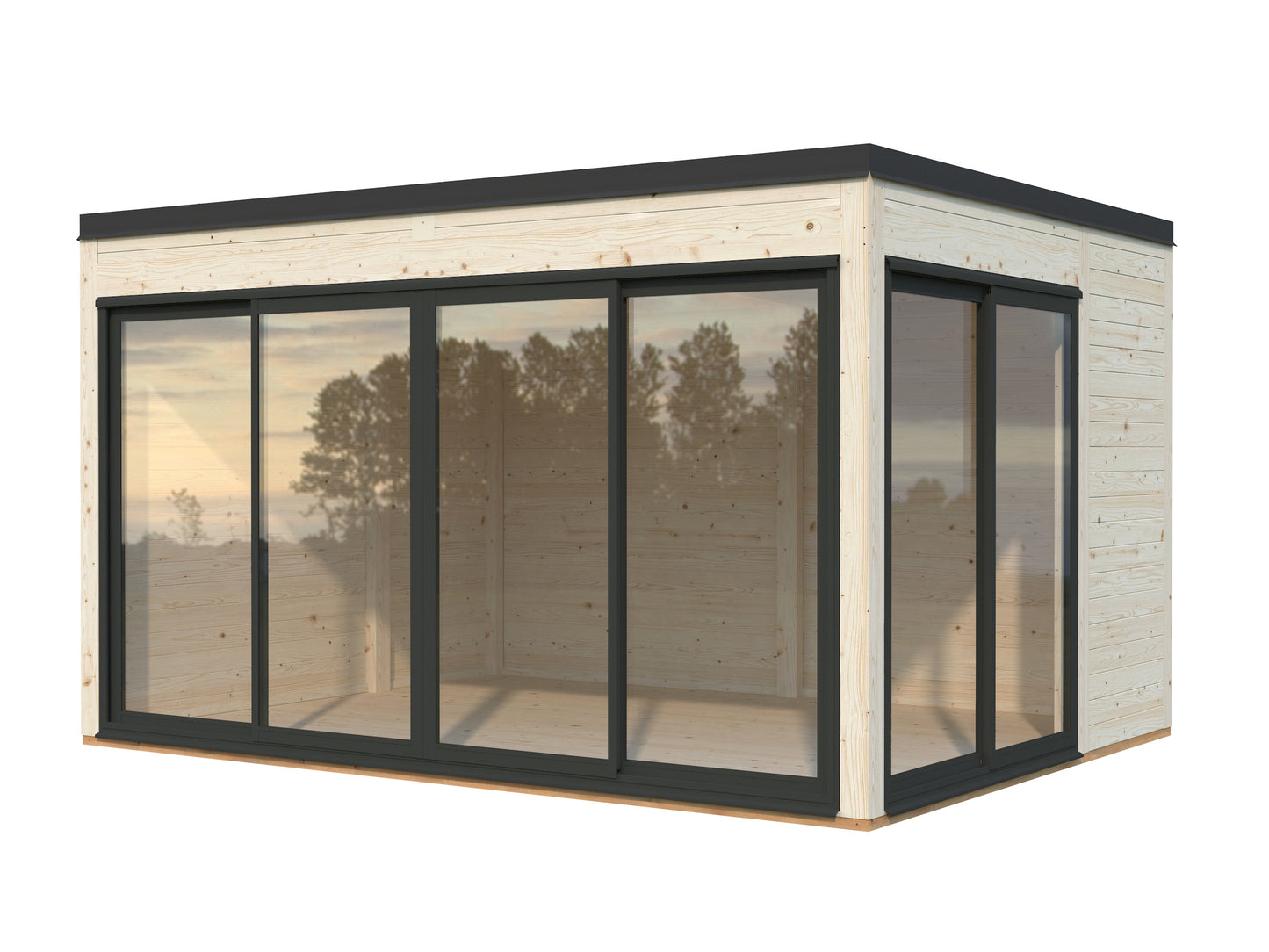 Palmako Serena 12,6 m2 Set 1 Slide Plus - Lackiert dunkelgrau RAL7012