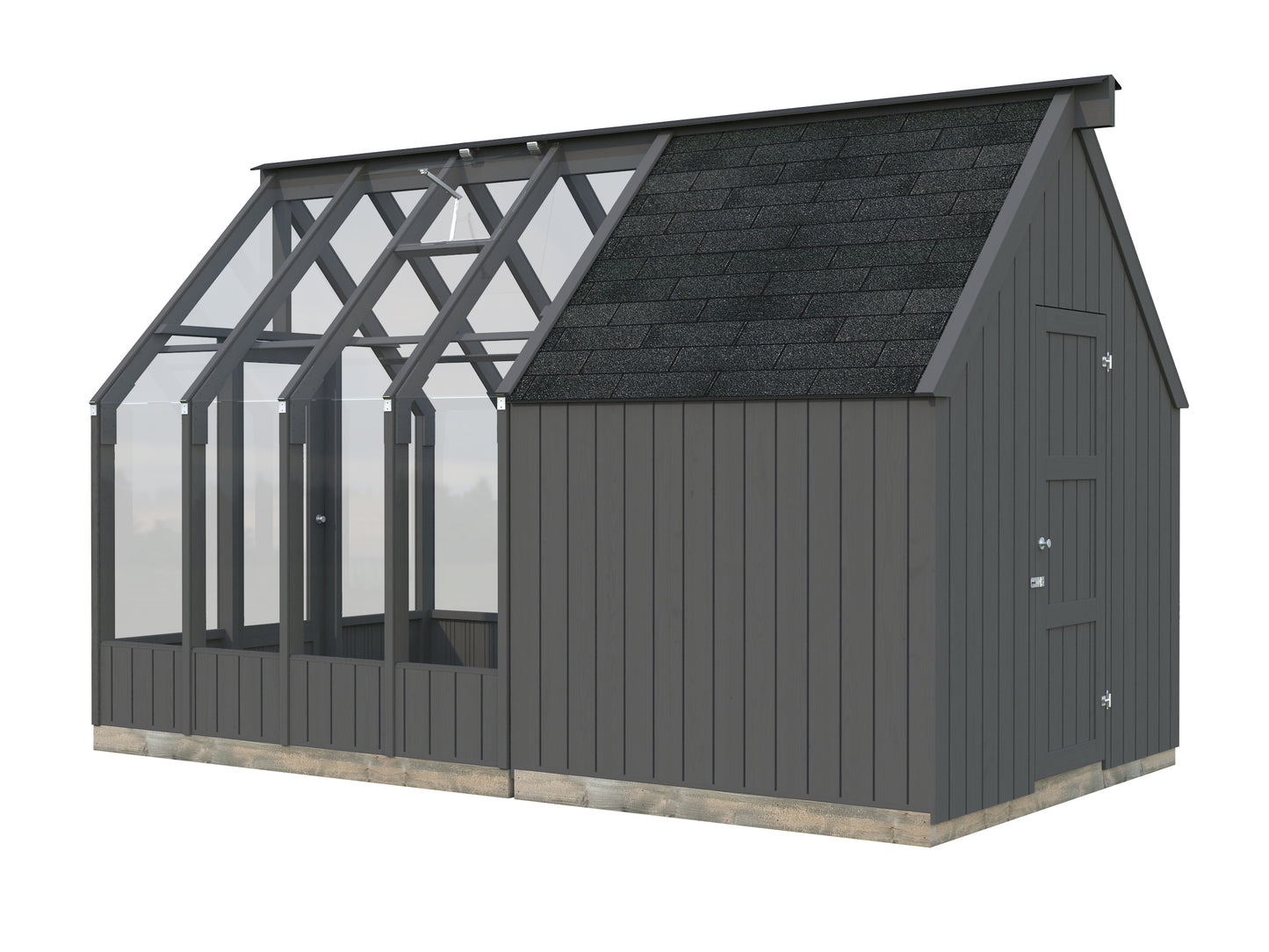 Palmako Emilia Gerätehaus 4,0 m2 (RAL7012) - Lackiert dunkelgrau RAL7012