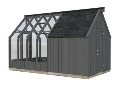 Palmako Emilia Gerätehaus 4,0 m2 (RAL7012) - Lackiert dunkelgrau RAL7012