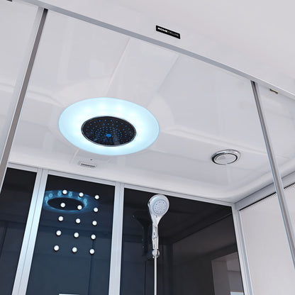 Home Deluxe Dampfdusche mit Whirlpoolfunktion und LED-Beleuchtung DIAMOND BIG -  190 x 100 cm Schwarz