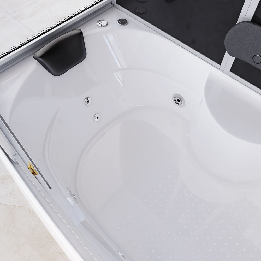Home Deluxe Dampfdusche mit Whirlpoolfunktion und LED-Beleuchtung DIAMOND BIG -  190 x 100 cm Schwarz