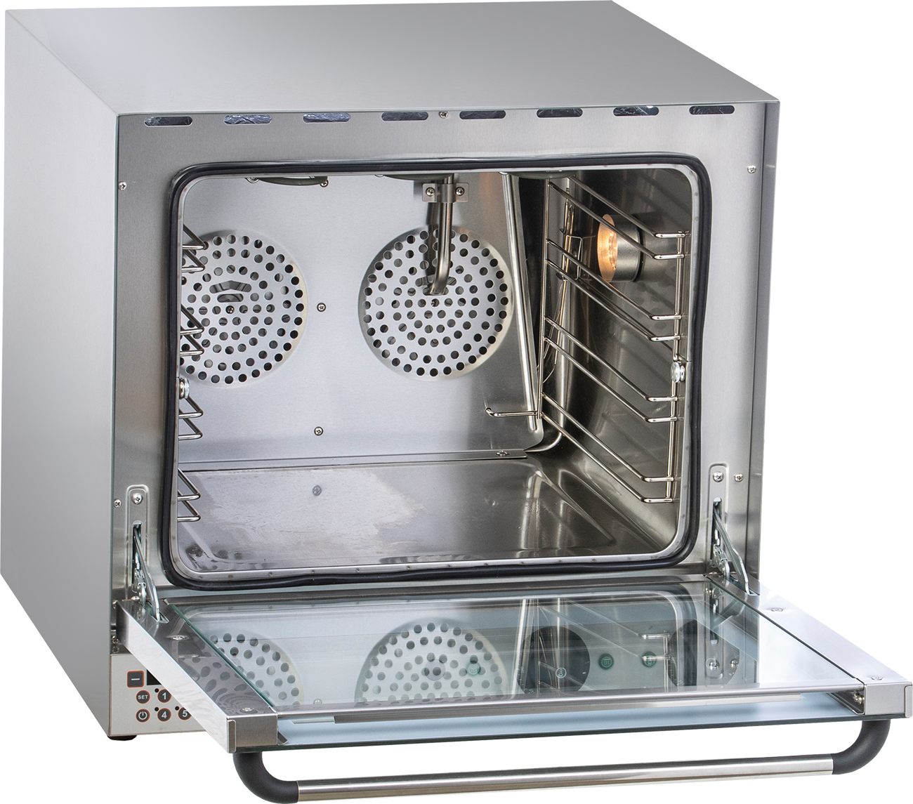 KBS Gastrotechnik Heißluftofen Premium 2,7 kW manuelle Beschwadung Grillfunktion digitale Anzeige